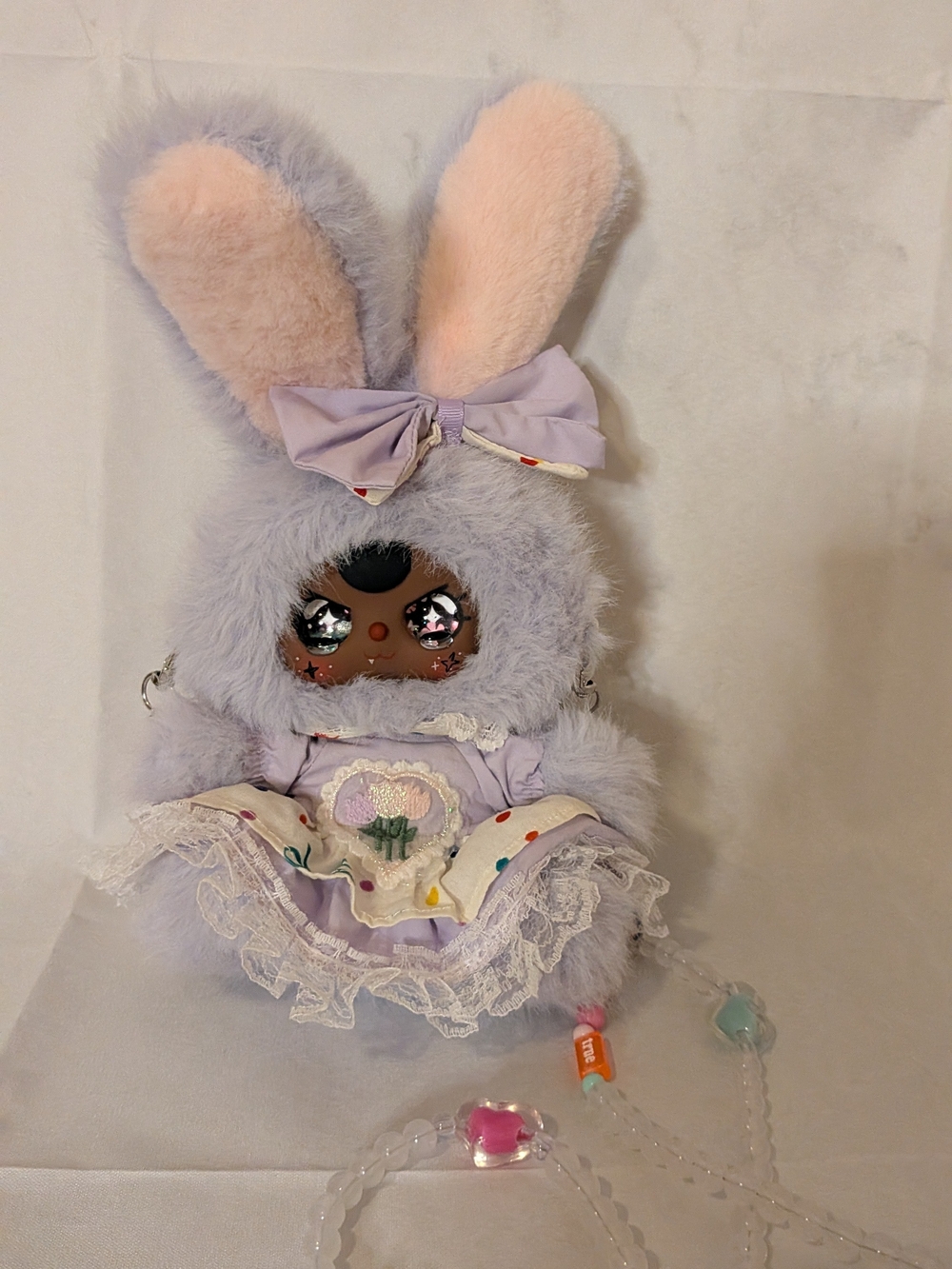 Plush Bunny Doll Crossbody Bag - Lavender Pink